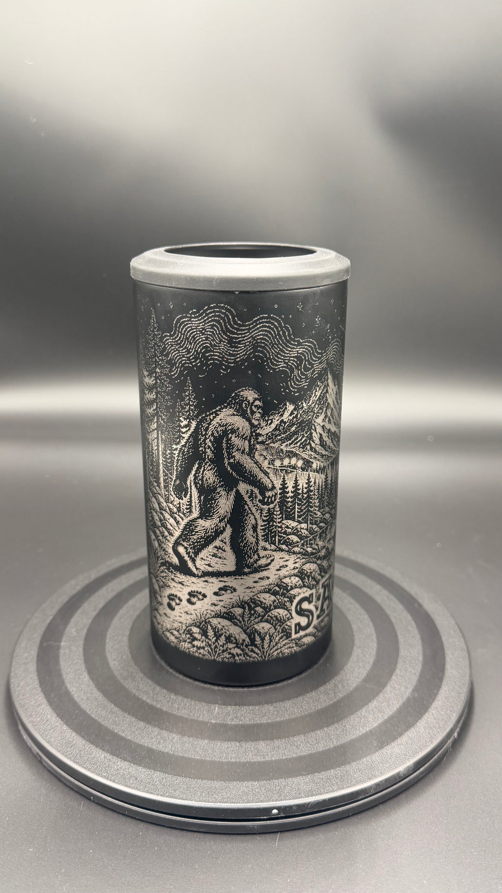 Personalized Bigfoot & UFO HOGG 4-in-1 Engraved Can Cooler