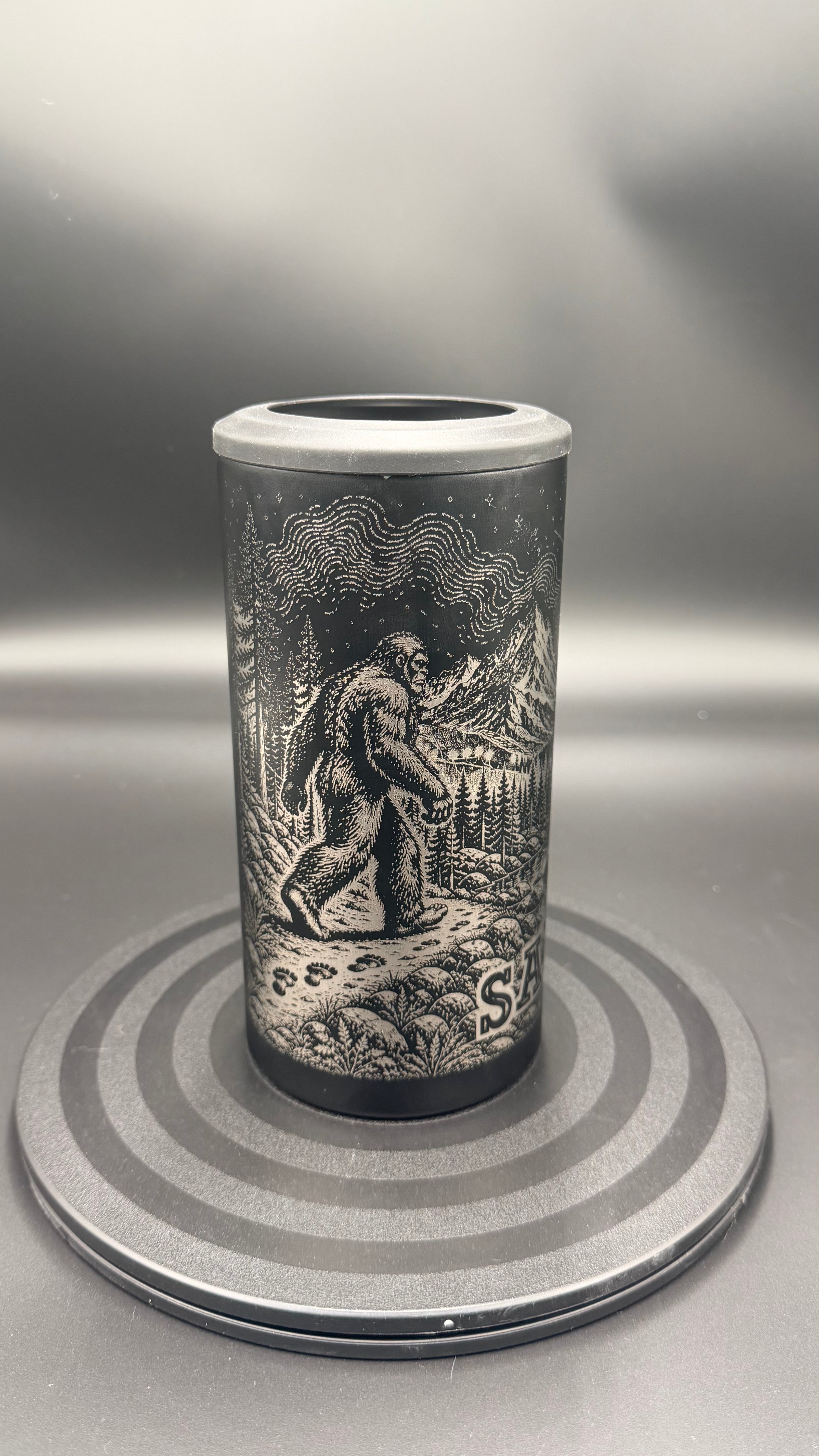 Personalized Bigfoot & UFO HOGG 4-in-1 Engraved Can Cooler