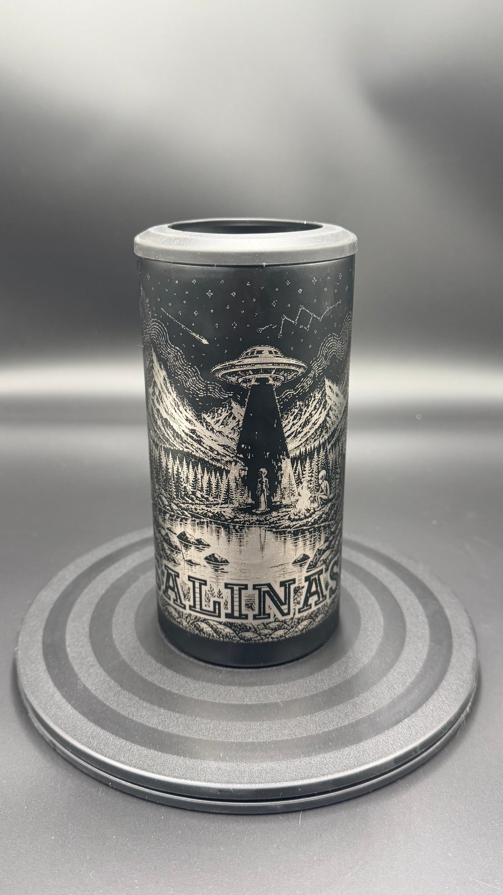 Personalized Bigfoot & UFO HOGG 4-in-1 Engraved Can Cooler