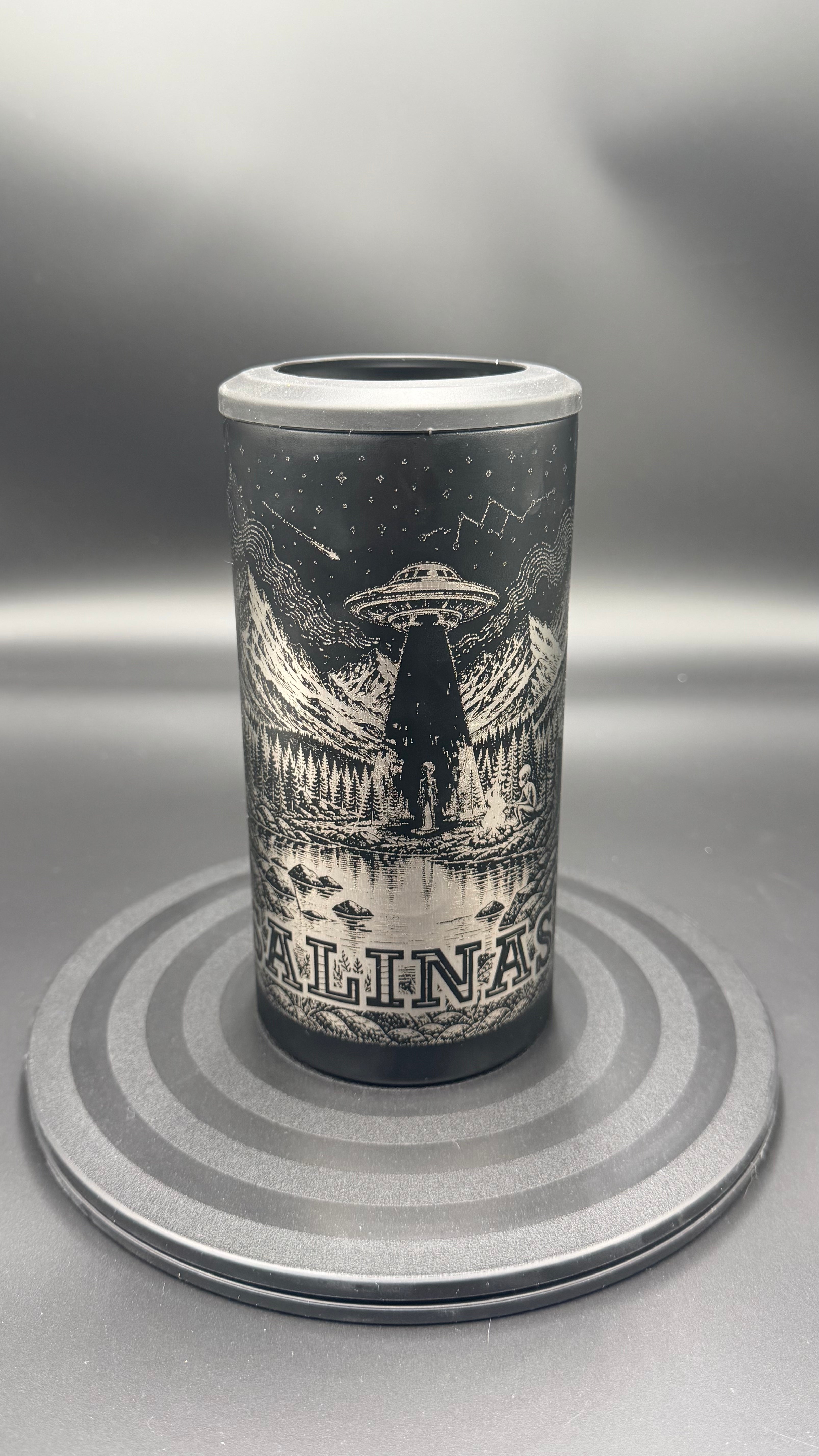 Personalized Bigfoot & UFO HOGG 4-in-1 Engraved Can Cooler