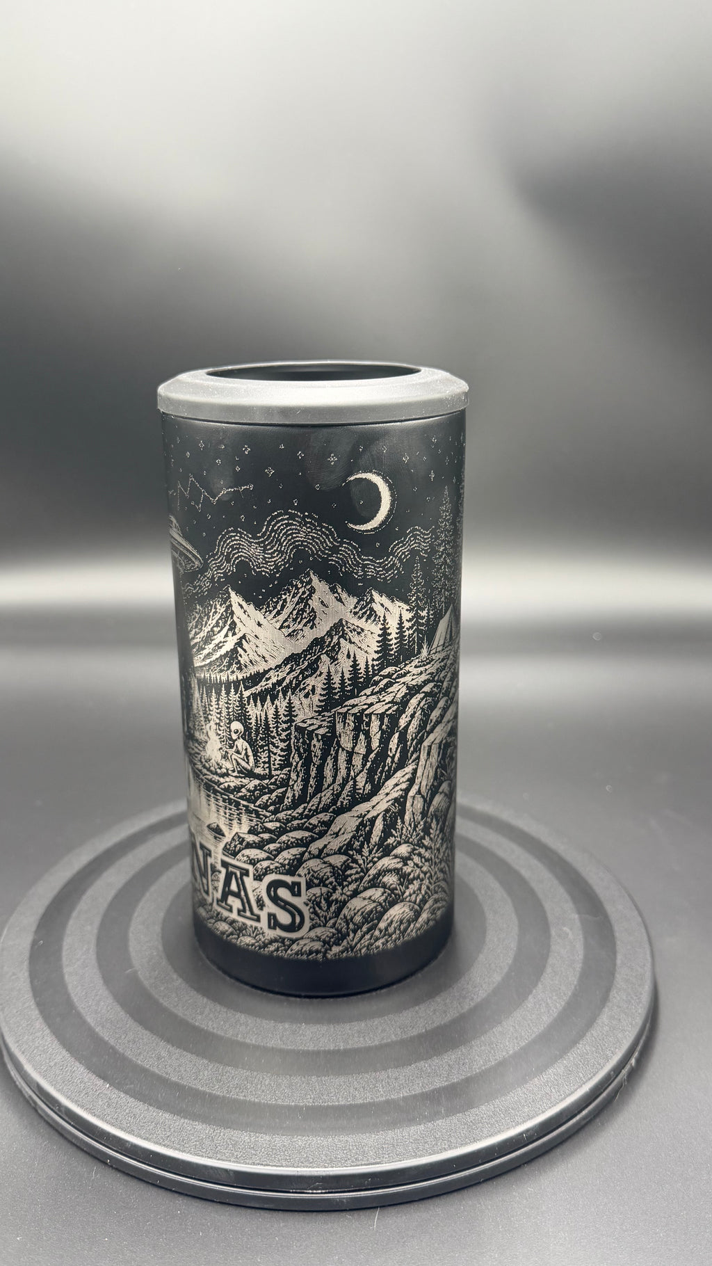 Personalized Bigfoot & UFO HOGG 4-in-1 Engraved Can Cooler