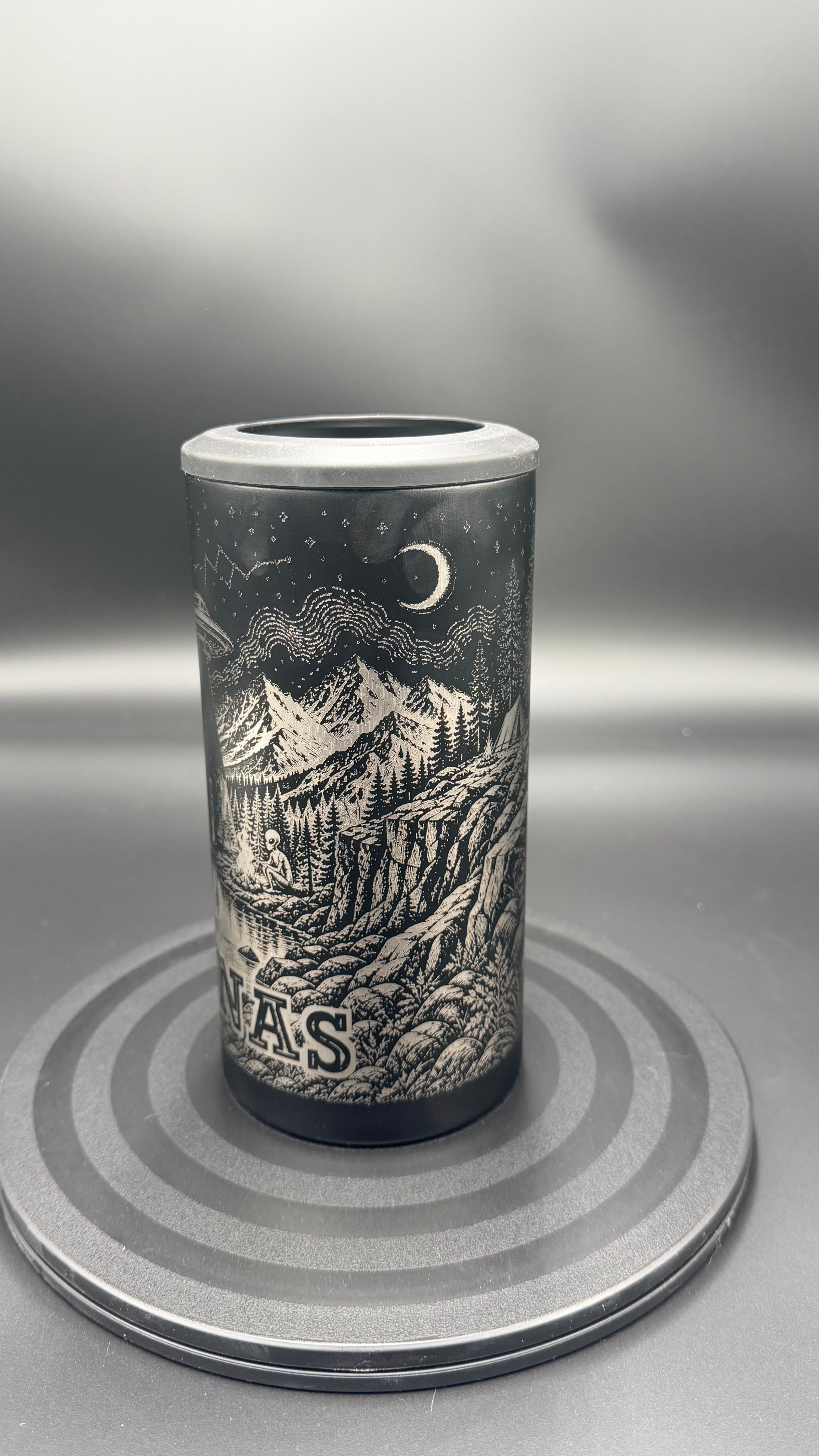 Personalized Bigfoot & UFO HOGG 4-in-1 Engraved Can Cooler